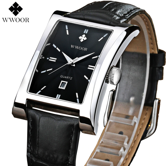 メンズ腕時計 Wwoor 高級 防水 レザーバンド クオーツ スクエア スポーツ ビジネス 8017の通販はau Pay マーケット 吉田里山研究所 Au Pay マーケット店