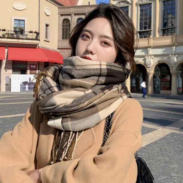 チェック ストール ブランケット 膝掛け おしゃれ 柄 韓国 カシミアタッチ