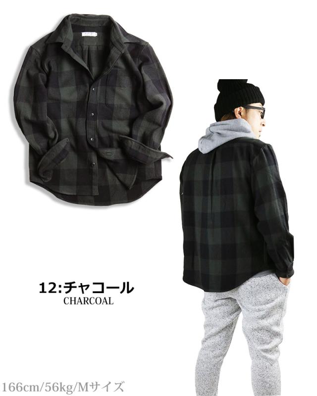 日本製 チェックシャツ メンズ 厚手 ネルシャツ 長袖シャツ ビエラシャツ オンブレチェック バッファローチェック ヘヴィウエイト アメカジ 秋冬 QUINTETTO クインテット_11