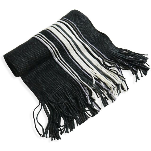 マルチ ストライプ マフラー メンズ ラッセル編み ストール 通勤 通学