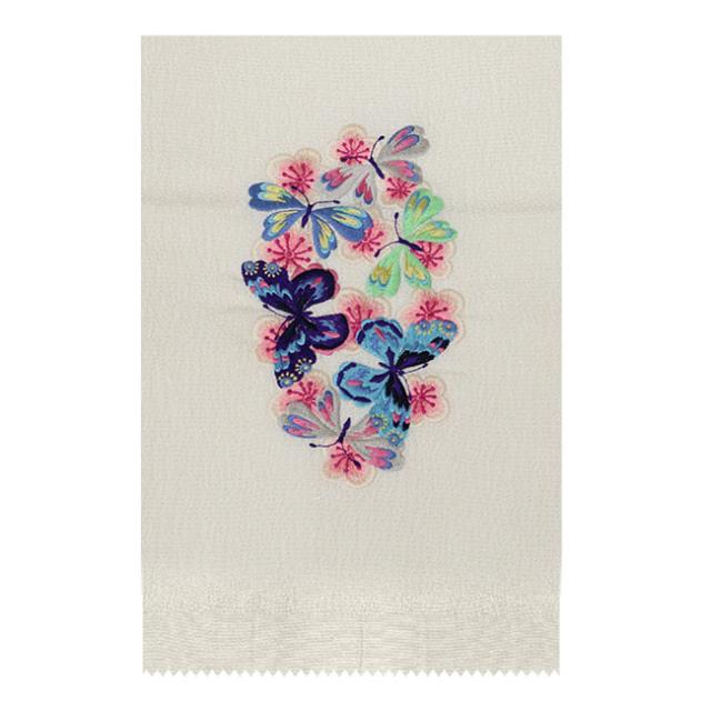 振袖用帯揚げ 蝶々の刺繍のカラフルな帯揚げ 帯揚 帯揚げ 振袖用 成人式 派手 正絹 縮緬 金ラメ 可愛い 個性的の通販は