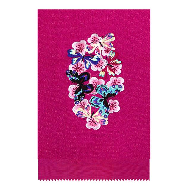 振袖用帯揚げ 蝶々の刺繍のカラフルな帯揚げ 帯揚 帯揚げ 振袖用 成人式 派手 正絹 縮緬 金ラメ 可愛い 個性的の通販は