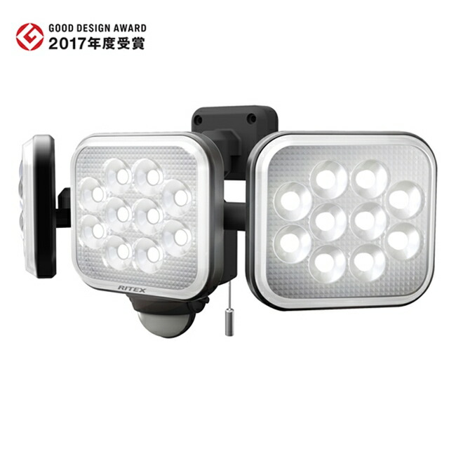 12W×3灯 フリーアーム式LEDセンサーライト LED-AC3036(屋外 防水 LED  階段 人感センサーライト 玄関 照明 自動点灯 自動消灯 防犯  廊下  屋外 可動 玄関ライト 昼白色 常夜灯)の通販は