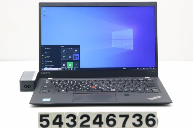 Lenovo ThinkPad X1 Carbon 5th Gen Core i5 7200U 2.5GHz/8GB/256GB(SSD)/14W/FHD(1920x1080)/Win10 【中古】の通販は