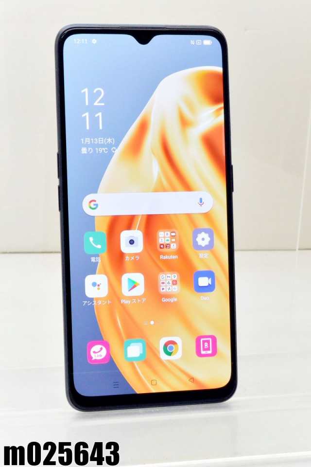 白ロム Y!mobile SIMロック解除済 OPPO Reno3 A 128GB Android11 ブラック A002OP 初期化済【中古】