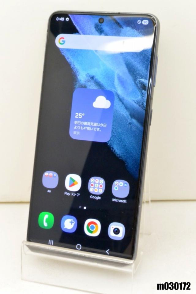 白ROM au SIM鍵を掛ける取り消す済 SAMSUNG Galaxy S21 5G 256GB Android15 ファントムグレー SCG09 すべり出し化済【中古】