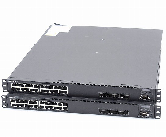 【2台セット】Alaxala AX3650S-24T6XW (AX-3650-24T6XW-A) アドバンストモデル 6ポート10GbE SFP+ L3スイッチ 中古