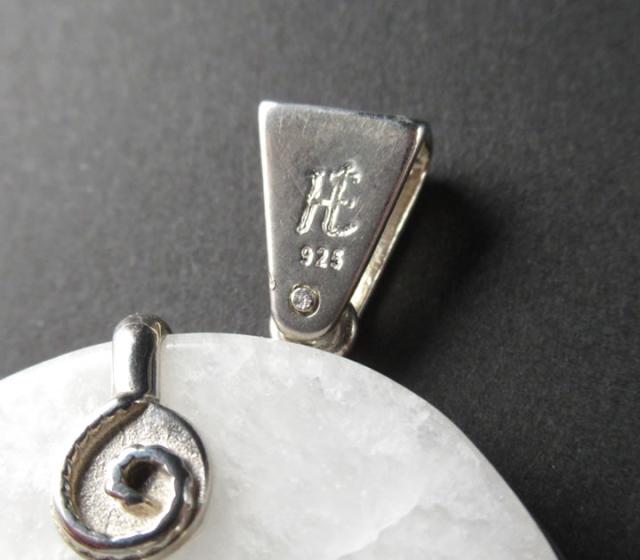 アゾゼオ ホワイトアゼツライト&クリアアゼツライト ムーンペンダント