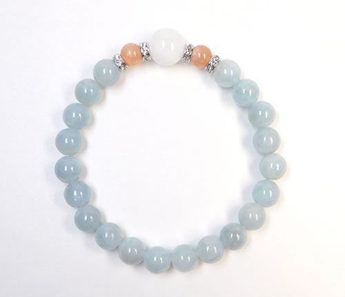 アゾゼオアゼツライト10mm＆アクアマリン8mmブレスレット　B1azo005_1