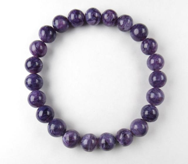 高品質チャロアイトブレスレット8~8.5mm チャロアイト（内径約16cm）純度が高い高品質 一品もの エネルギーを良い方へ変換 パワーストーン 天然石 B1cha010