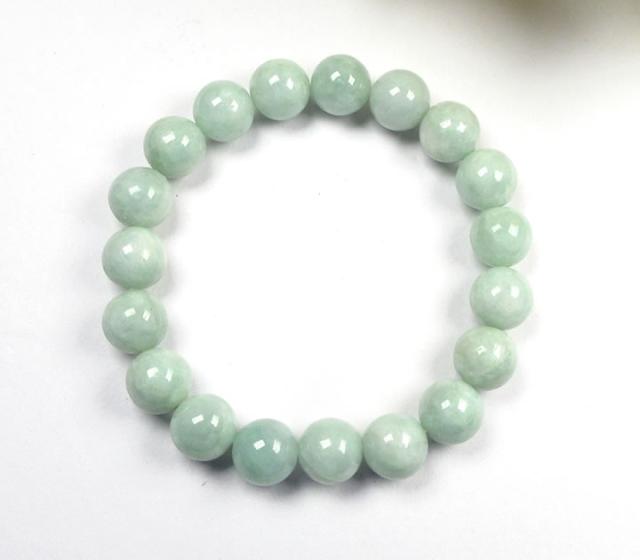 【5月の誕生石】ミャンマー産ヒスイ ( ジェダイト、本翡翠 ) 10ミリ ブレスレット 幸運と友情、静寂の中の叡智の石 B1jade005