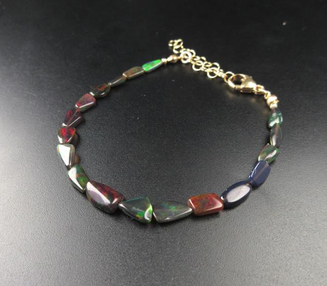 高品質　14kgf ブラックオパール　ブレスレット　天然石 高品質 14kgf ブラックオパール ブレスレット 天然石 【公式通販】