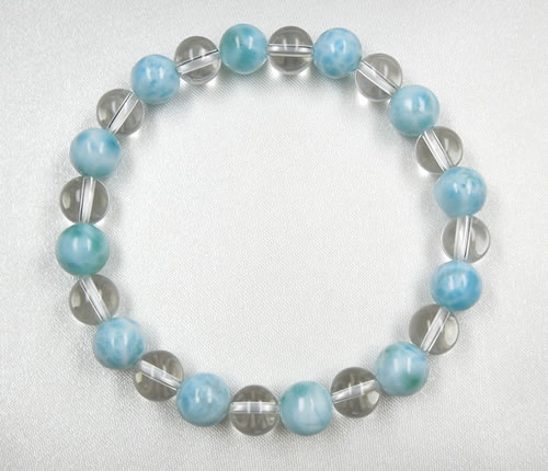 AAAラリマー8mm&クォーツ8mmブレスレット　B1larimar002_1