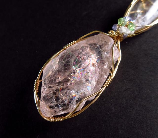 14kgf /天然石インディアンアゲートピンクサファイアハーキマーお花のピアス 選べる天然石〉14kgf line+chain イヤーカフ M 片耳用 | Diary