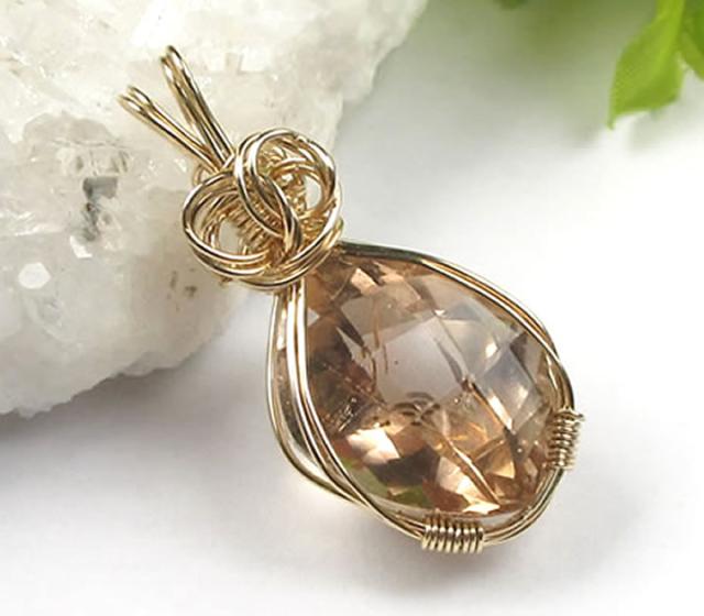 ブラウントパーズ 22×17mm 14KGFペンダント 天然石 パワーストーン P1topaz015