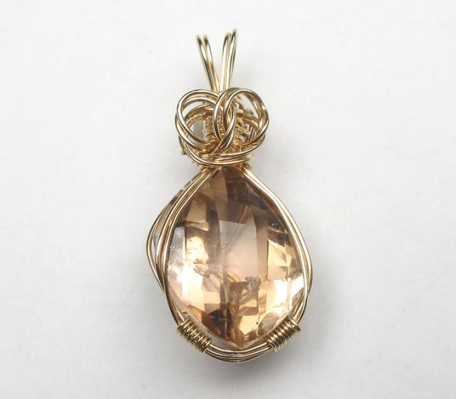 ブラウントパーズ 22×17mm 14KGFペンダント 天然石 パワーストーン P1topaz015