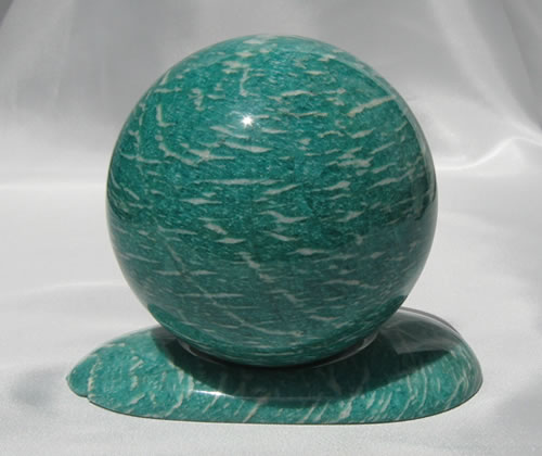 AAAロシア産アマゾナイト92mm1.0kgスフィア ( シラー ) 同石台付き