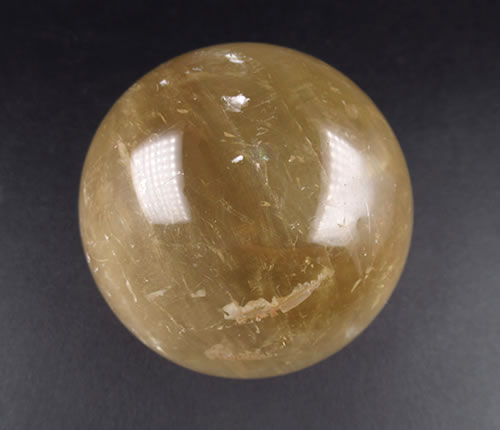 ゴールデンカルサイト 65mm スフィア 丸玉 396g 虹あり