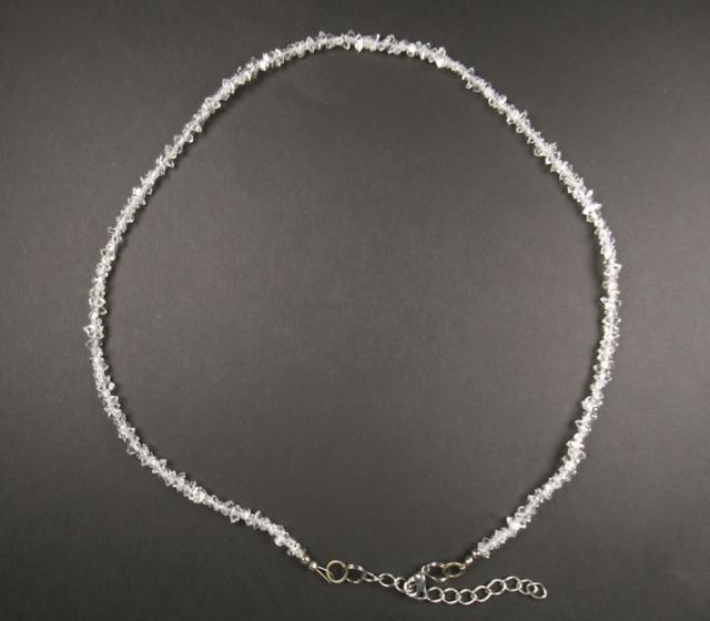 ダイヤモンドクォーツネックレス パキスタン産 ハーキマーダイヤ とほぼ同じエネルギー ダブルポイント Nn-dq001