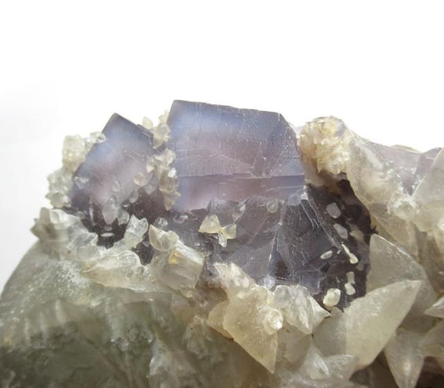 ブルーフローライト＆ドッグトゥースカルサイト クラスター 内モンゴル