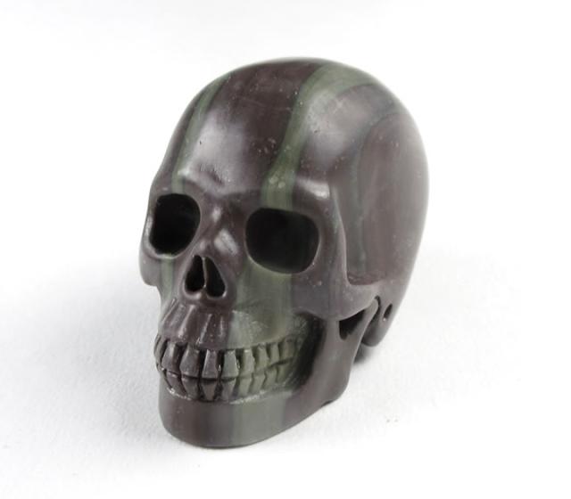 クリスタルスカル ブラウンジャスパー サーペンタイン 52mm 癒しと叡智の統合 ネガティブの浄化 ストレスからの解放 天然石 パワーストーン jassk001