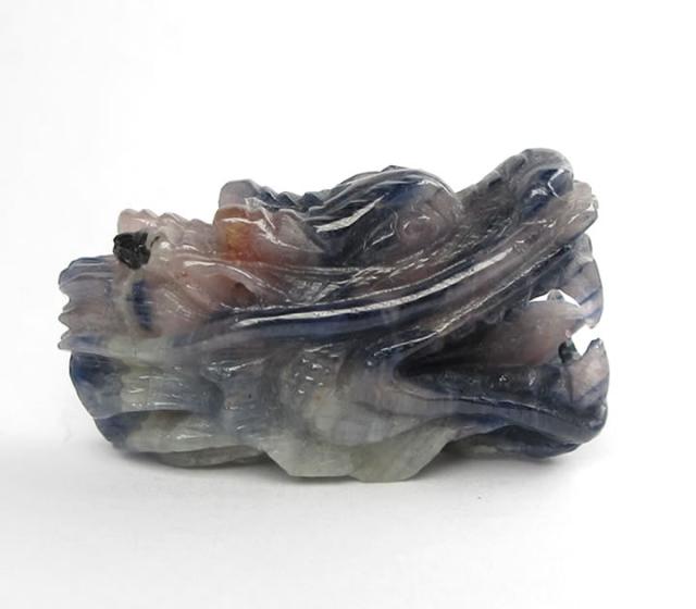 ブルーサファイア ドラゴンヘッド 12g ポーチ付 至高の叡智へとつなぐ大天使ミカエルの宝石 天然石 パワーストーン sap131