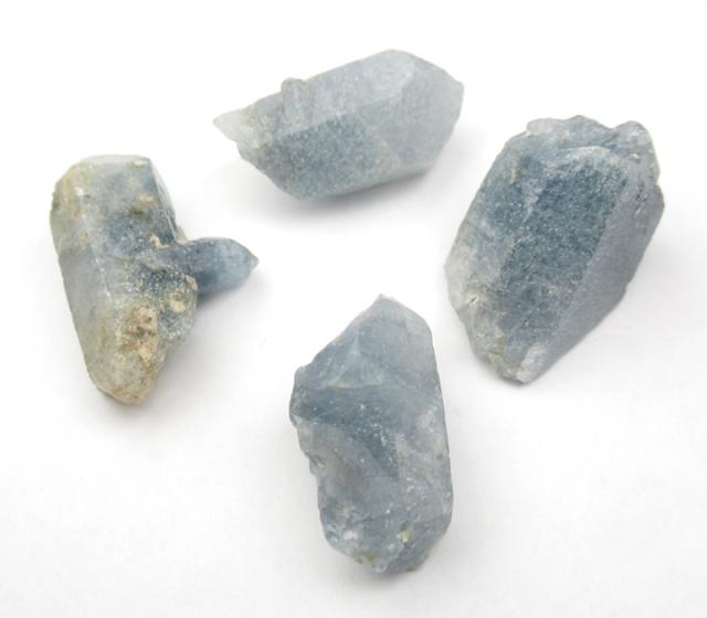 ブルークォーツ インディゴライト ブルーグリーントルマリン入り水晶 4個(12g)セット ブラ ジル産 大天使ラジエルの宝石 パワーストーン 天然石 torin066