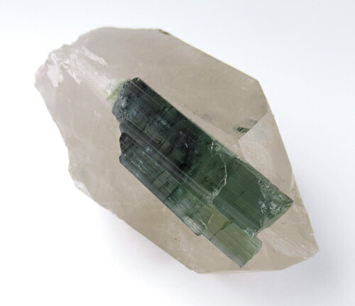 ウォーターメロントルマリン結晶onスモーキークォーツ 原石 今ここに在ることの無限の幸福感 wat031の通販は 27,820円