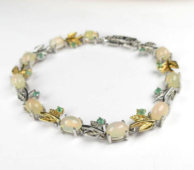 エチオピアンオパール8粒／シルバー925 ブレスレット エチオピアンオパール8粒／シルバー925 ブレスレット 【公式通販】