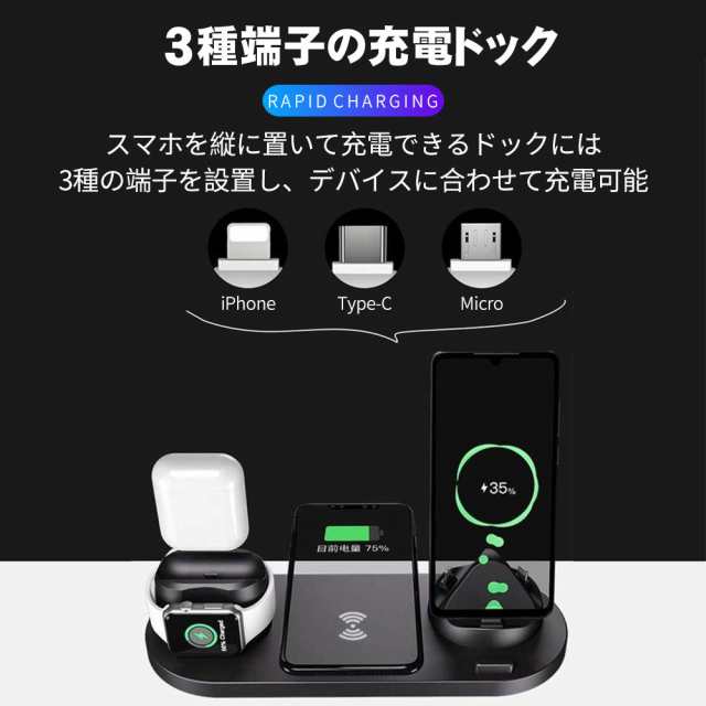 贈物 ワイヤレス充電器 ワイヤレスチャージャー スマホスタンド 急速充電 3台同時充電可能 C discoversvg.com