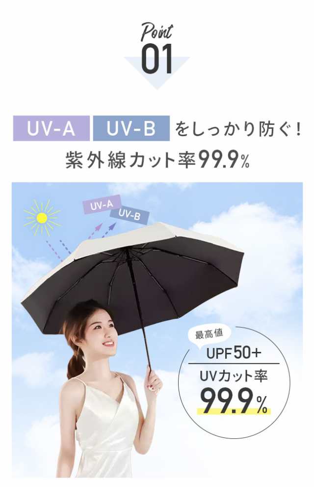 日傘 雨傘 兼用 折りたたみ 折りたたみ傘 完全遮光 100% UVカット 99