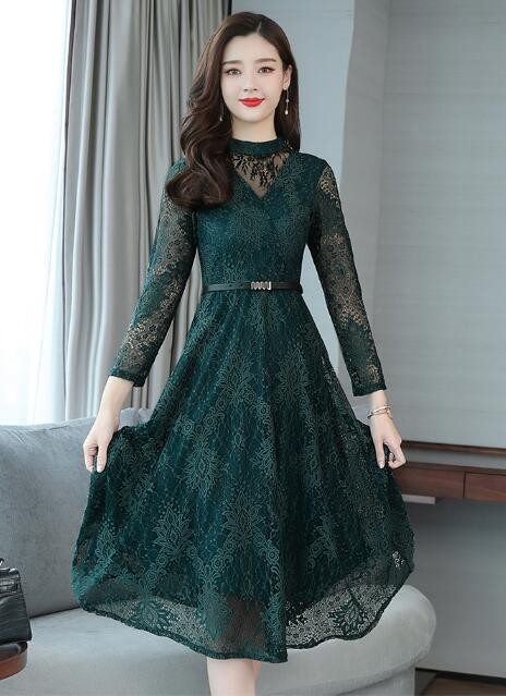 ワンピース レディース きれいめ 結婚式 ドレス レースワンピース 長袖 Aライン パーティードレス 上品 フォーマル ママワンピース30代 4の通販はau Pay マーケット It One