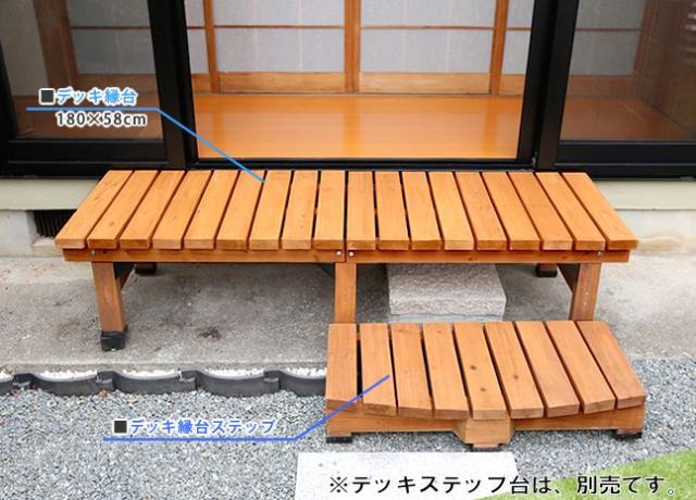 送料無料天然木デッキ縁台（小）ウッドデッキ ベンチ 縁台（194）の通販は 19,800円