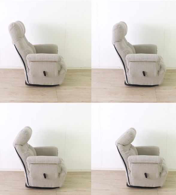 送料無料リクライニング回転高座椅子（アイボリー系）ポケットコイル 回転座椅子 ヘッド１４段階 リクライニングチェア（293）｜au PAY マーケット