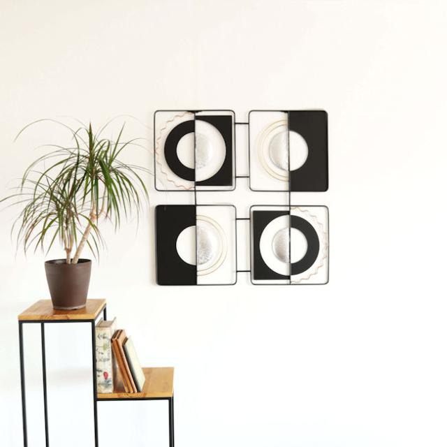 アイアン壁掛けウォールアート ブラックシルバー アートパネル（641）