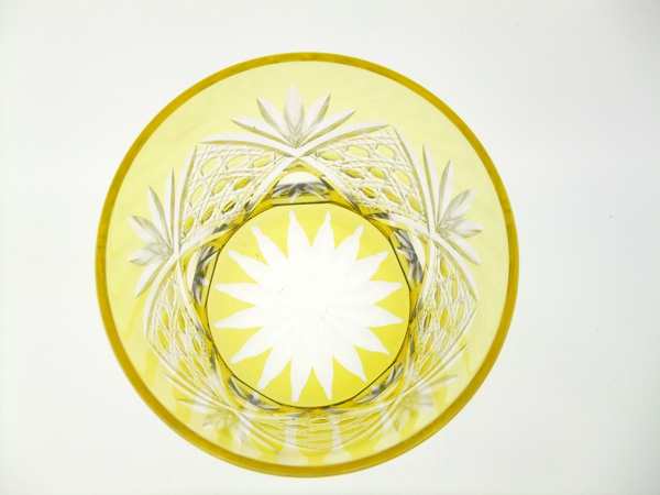 送料無料 江戸切子ロックグラス（黄色）切子グラス 伝統工芸品（945）｜au PAY マーケット
