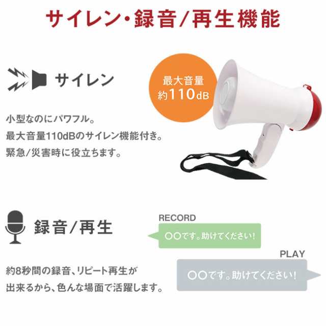 最安値級価格 拡声器 録音付 サイレン 大音量 再生 小型 メガホン 送込 日本郵便 S 録音付拡声器M