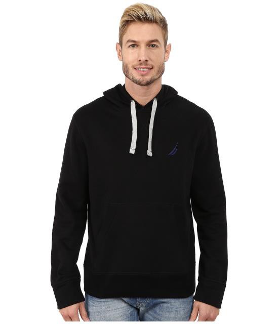 nautica men's long sleeve pullover hoodie knit shirt