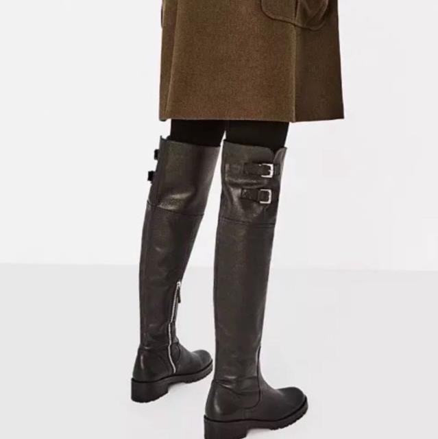 zara leather over the knee boots