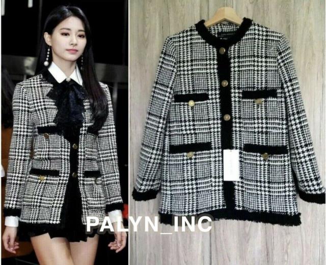 zara long tweed coat