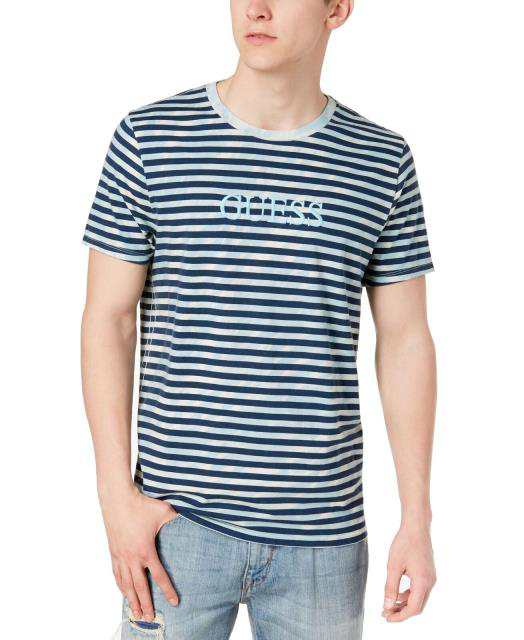 guess men's striped tee