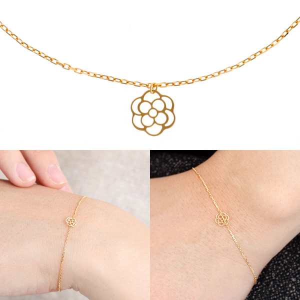 Airy 18金 ブレスレット レディース 18K K18 イエロー ゴールド 花 レース チェーン 華奢 シンプル gold lace flower  bracelet プレゼンの通販はau PAY マーケット - ペアネックレス・ジュエリー モバナナ | au PAY マーケット－通販サイト