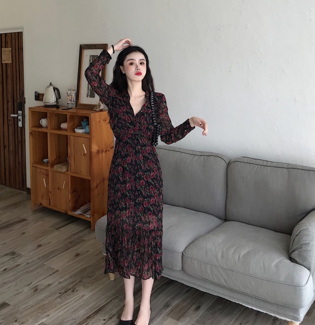 ワンピース ミモレ丈 レディース ワンピ シフォン ドレス 花柄 薔薇 大人コーデ 綺麗 おしゃれ N19の通販はau Pay マーケット Hollyhock Au Pay マーケット店