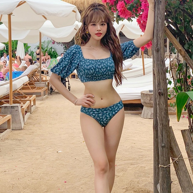 タンキニ ハイウエストビキニ 二の腕カバー 花柄 シフォン 水着 レディース オルチャン かわいい スイムウェア R12の通販はau Pay マーケット Hollyhock Au Pay マーケット店