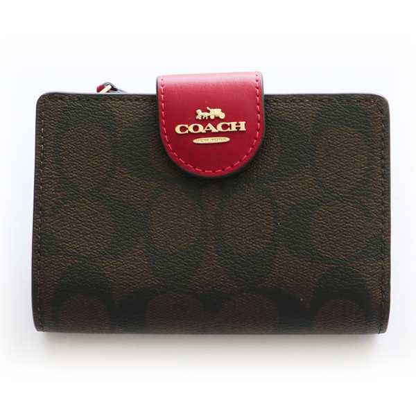 コーチ 二つ折り財布 財布 COACH シグネチャー コーテッド キャンバス C0082/IMRVQ レディース TCLD3102