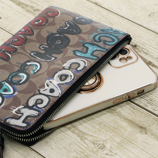 コーチ ポーチ ポーチ COACH プリンテッド コーテッド キャンバス 