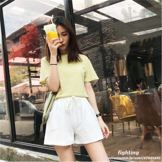 ショートパンツ レディース リネン パンツ ウエストゴム 麻綿 ズボン 大人 ショーパン ボトムス リボン 無地 新作 夏 涼しい ビーチパンの通販はau Pay マーケット Fighting