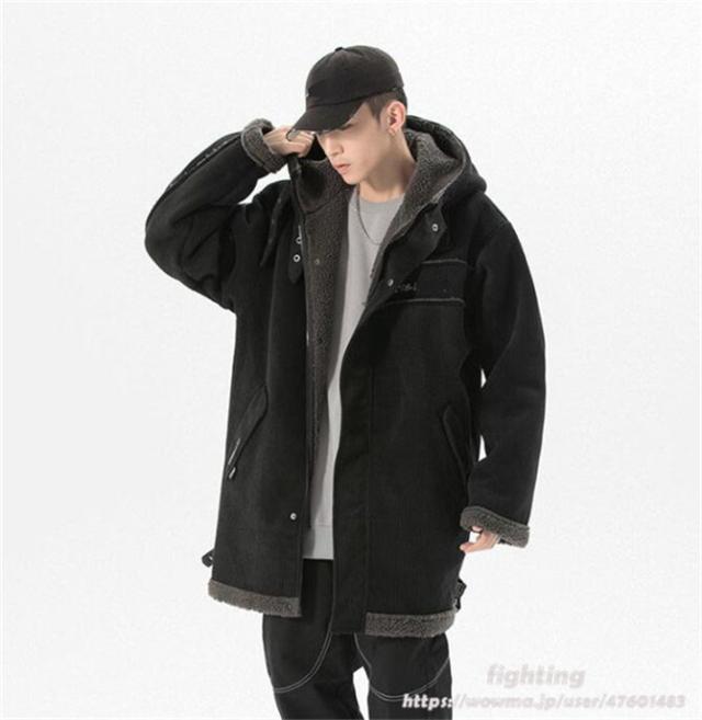 ボアジャケット メンズ ムートンコート ファー ジャケット 厚手 暖かい コート もこもこ アウター 冬服 防寒 体型カバー フード付きの通販はau Pay マーケット Fighting