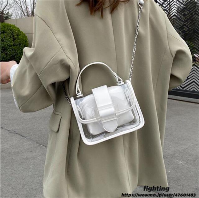 ショルダー バッグ レディース かごバッグ ミニバッグ ビーチバッグ 透明 クリア かわいい カバン おしゃれ 大容量 斜め掛け 小さめ バッの通販はau Pay マーケット Fighting