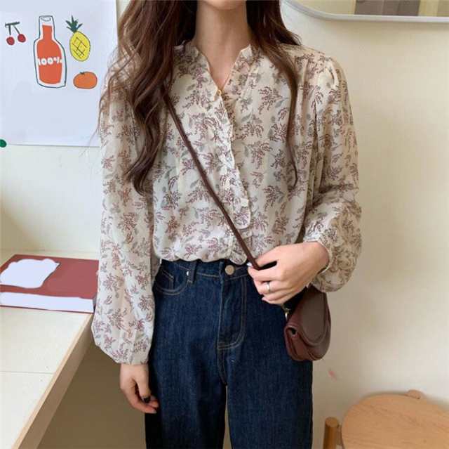 フリル シャツ ブラウス オフィス シャツ レディース 長袖 スーツ インナー オフィス ビジネス 事務服 制服 フォーマル おしゃれ 花柄の通販はau Pay マーケット Fighting